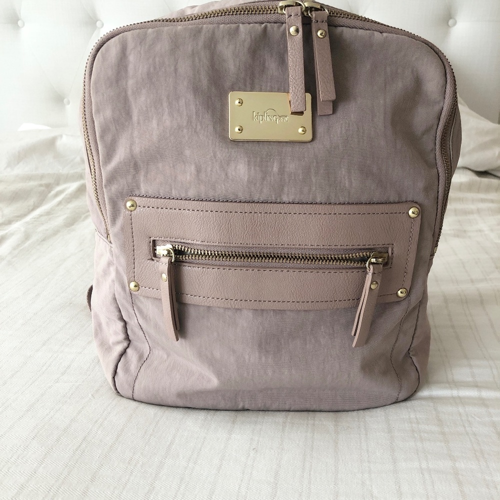 Kipling nylon backpack - pink, medium size